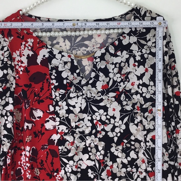 Calvin Klein Splash Floral Blouse M Pre-owned Excellent Conditions - Picture 5 of 6